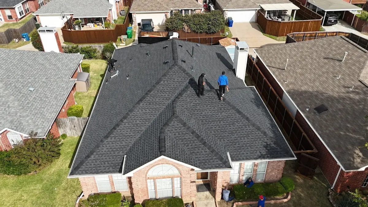 Slate & Tile Roof Repair work in progress on a Arlington property